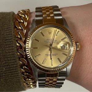 Rolex Oyster Perpetual Datejust Watch - Vintage, 1986, 36mm 18k Gold + Stainless